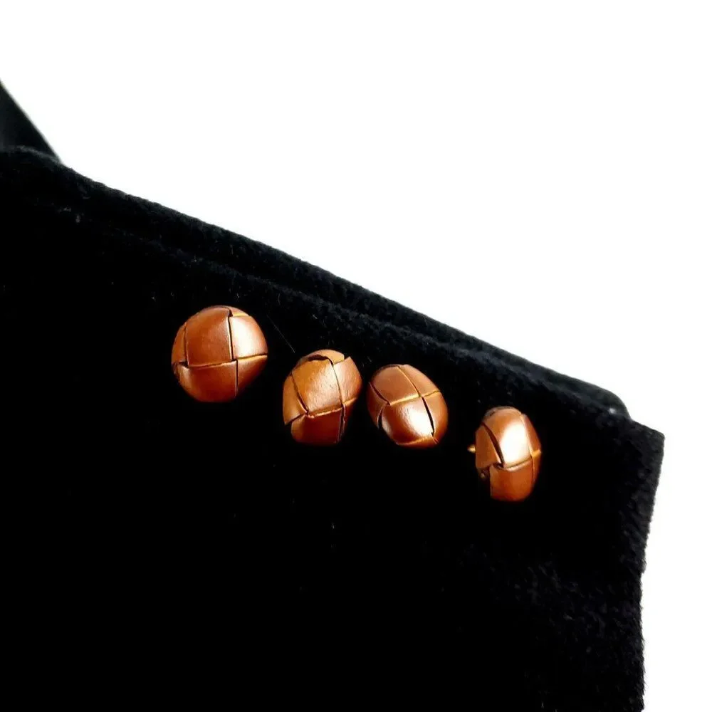 Polo Ralph Lauren 100% Camel Hair 2‎ Leather Button Sport Coat 40R Black